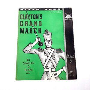 Vintage Sheet Music 1936 Claytons Grand March Piano Solo Blake